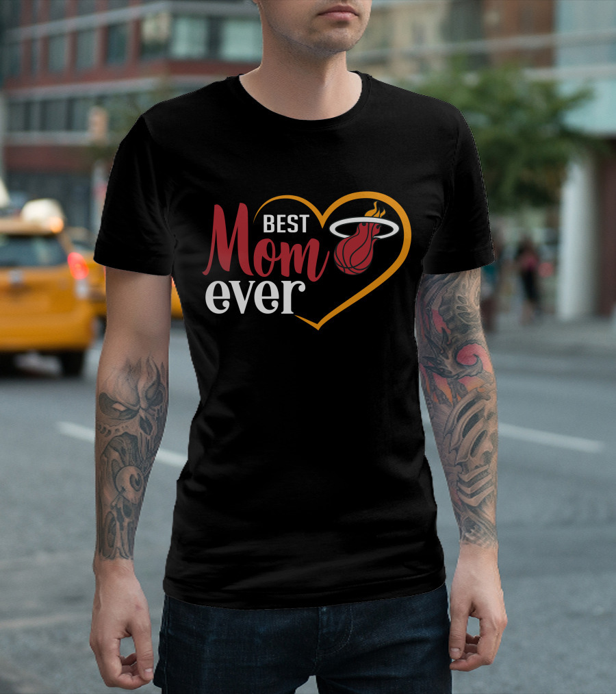 Miami Heat Best Mom Ever Heart Basketball T-Shirt
