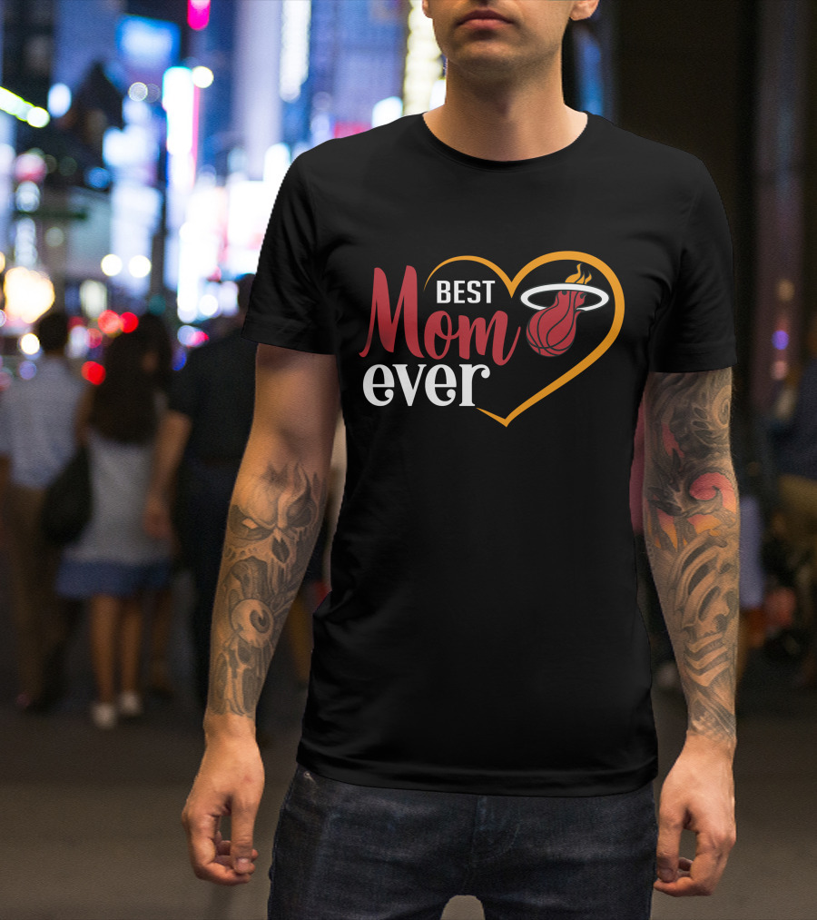 Miami Heat Best Mom Ever Heart Basketball T-Shirt