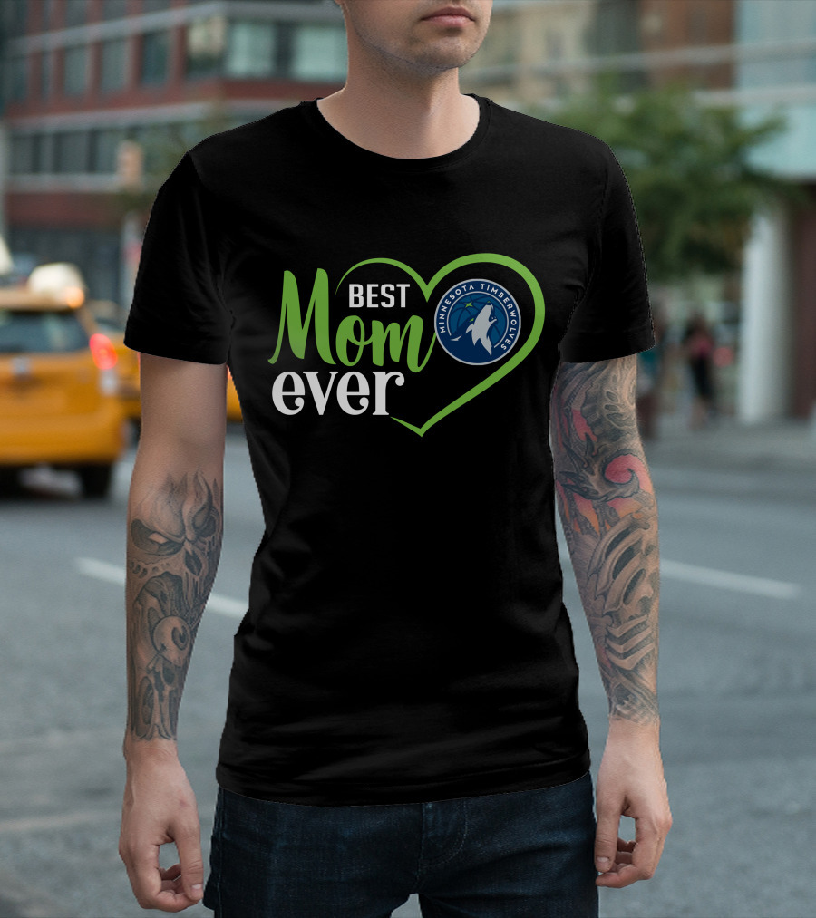Minnesota Timberwolves Best Mom Ever Heart T-Shirt