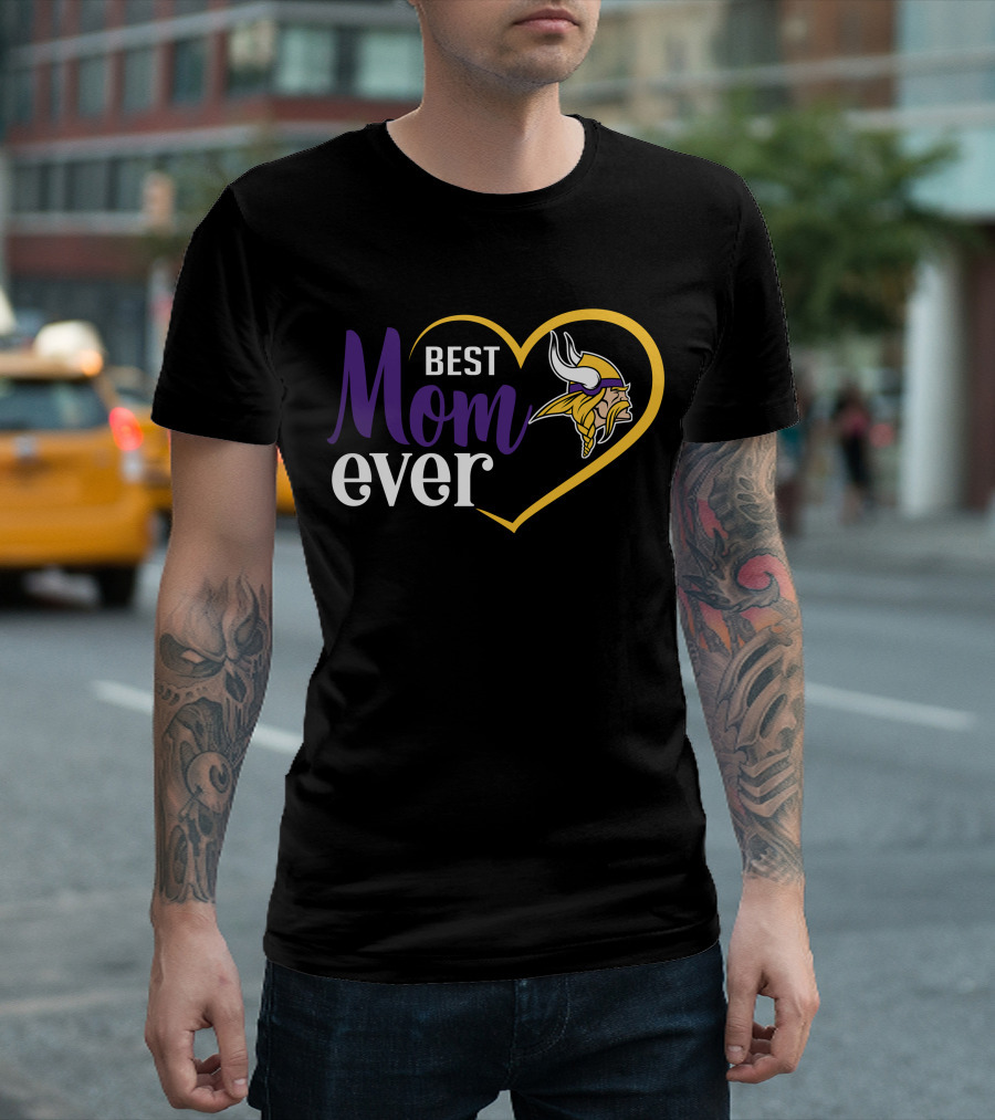 Minnesota Vikings Heart Best Mom Ever Viking T-Shirt