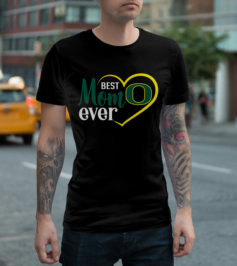 Oregon Ducks Best Mom Ever Heart O T-Shirt