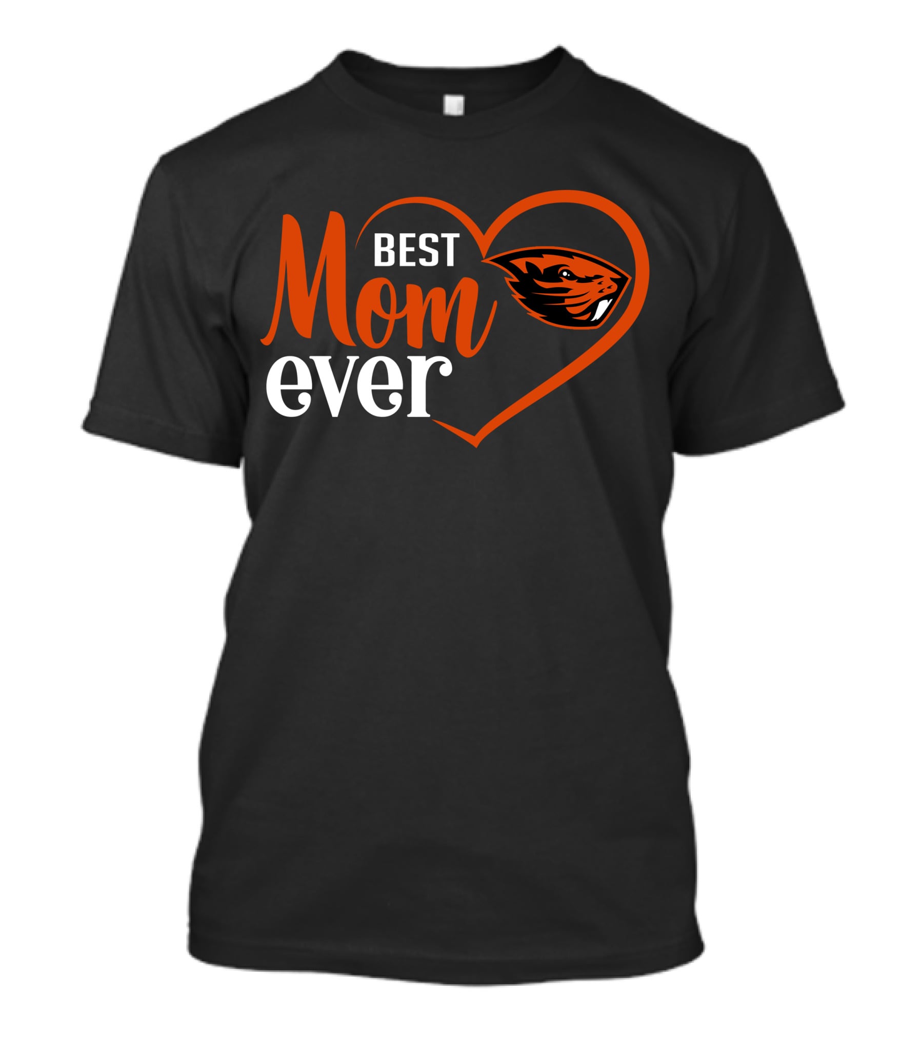 Oregon State Beavers Best Mom Ever Heart T-Shirt