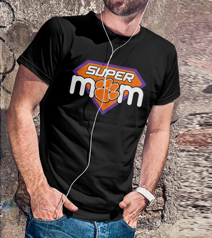 Super Mom Clemson Tigers Paw Logo 188 T-Shirt