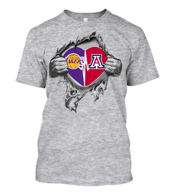 Los Angeles Lakers Arizona Wildcats Heart Fusion T-Shirt