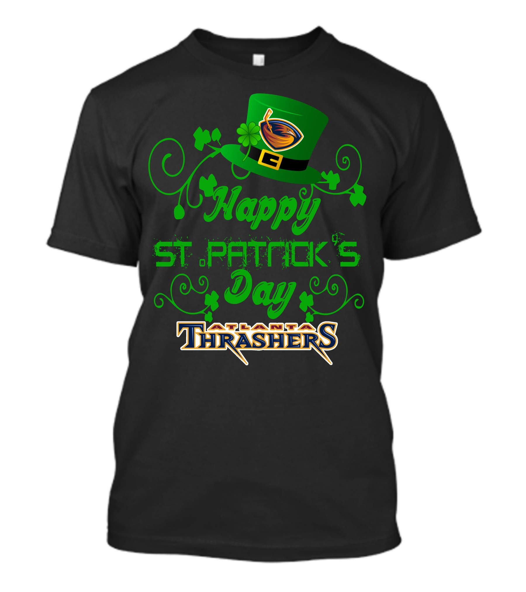 Atlanta Thrashers Happy St Patrick's Day Shamrock Hockey Hat T-Shirt