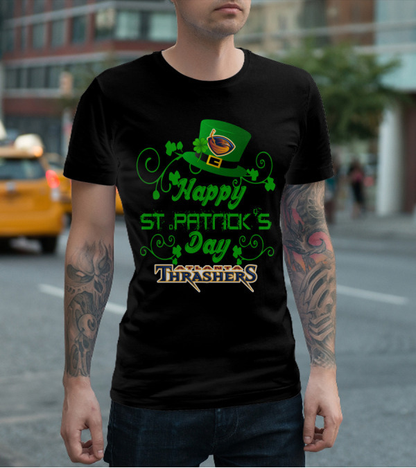 Atlanta Thrashers Happy St Patrick's Day Shamrock Hockey Hat T-Shirt