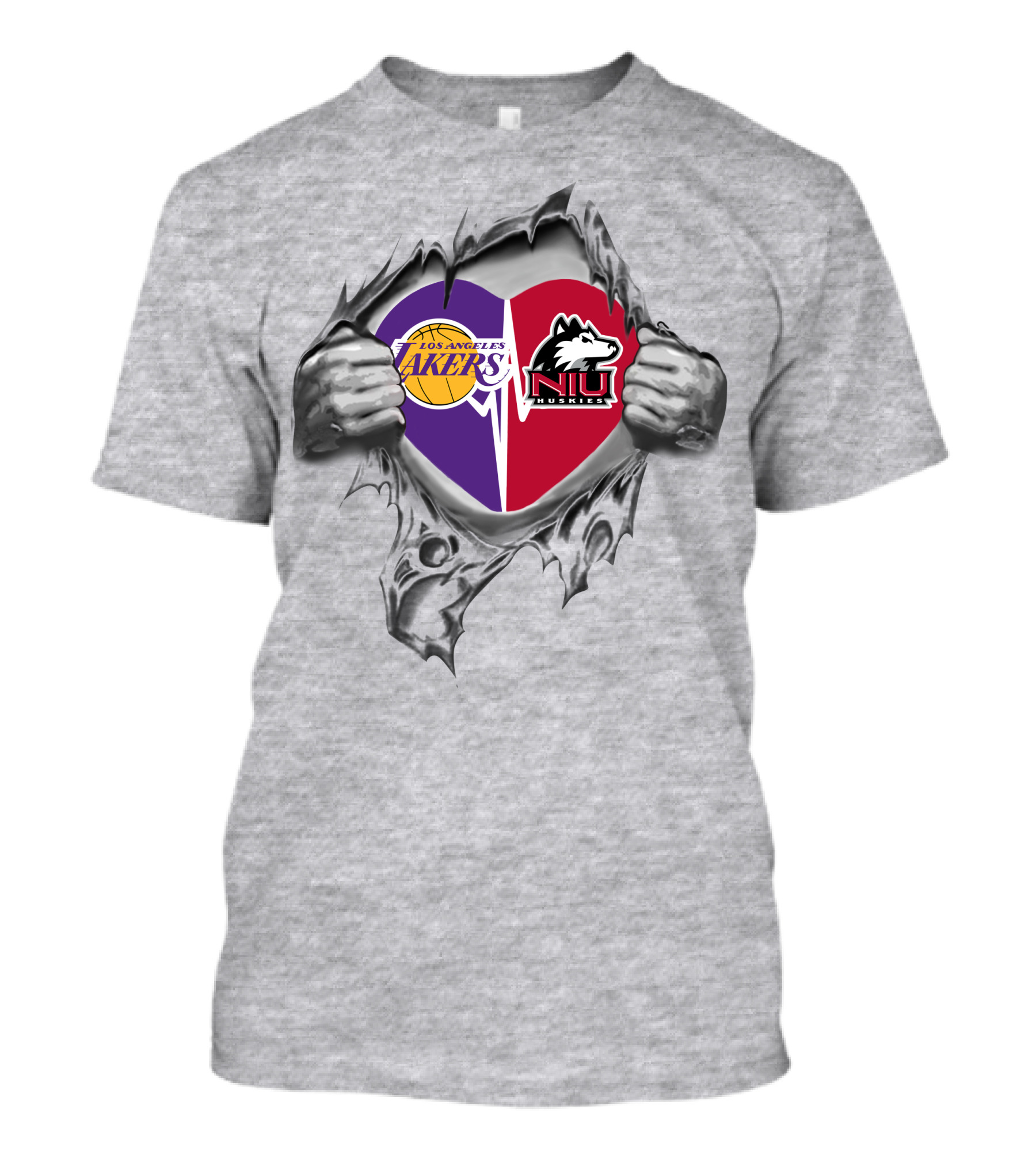 Los Angeles Lakers Northern Illinois University Huskies Heart Blend T-Shirt