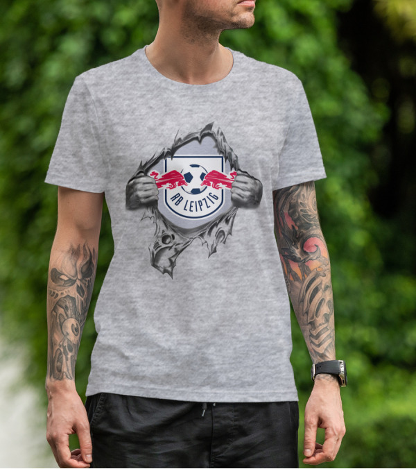 Rb Leipzig Super Fan Tearing Through Soccer Shield 288 T-Shirt