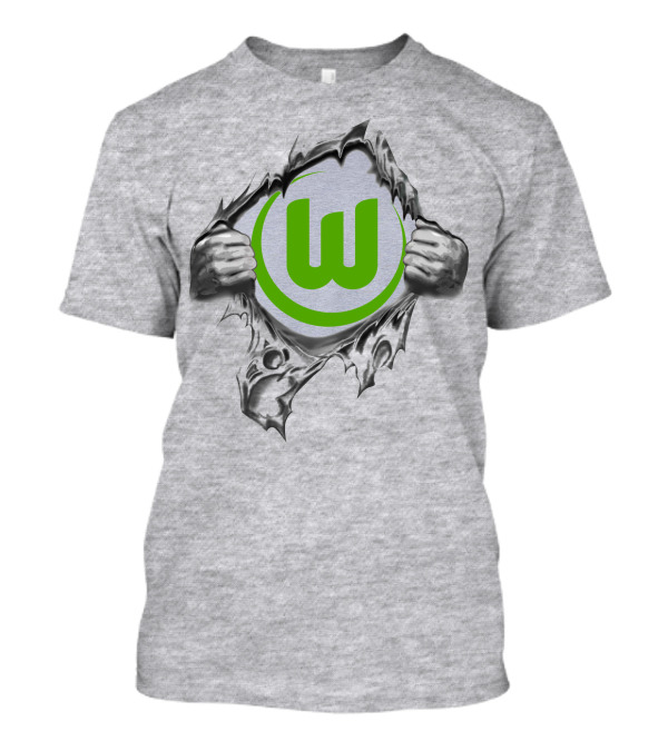 Vfl Wolfsburg Super Fan Tearing Through T-Shirt