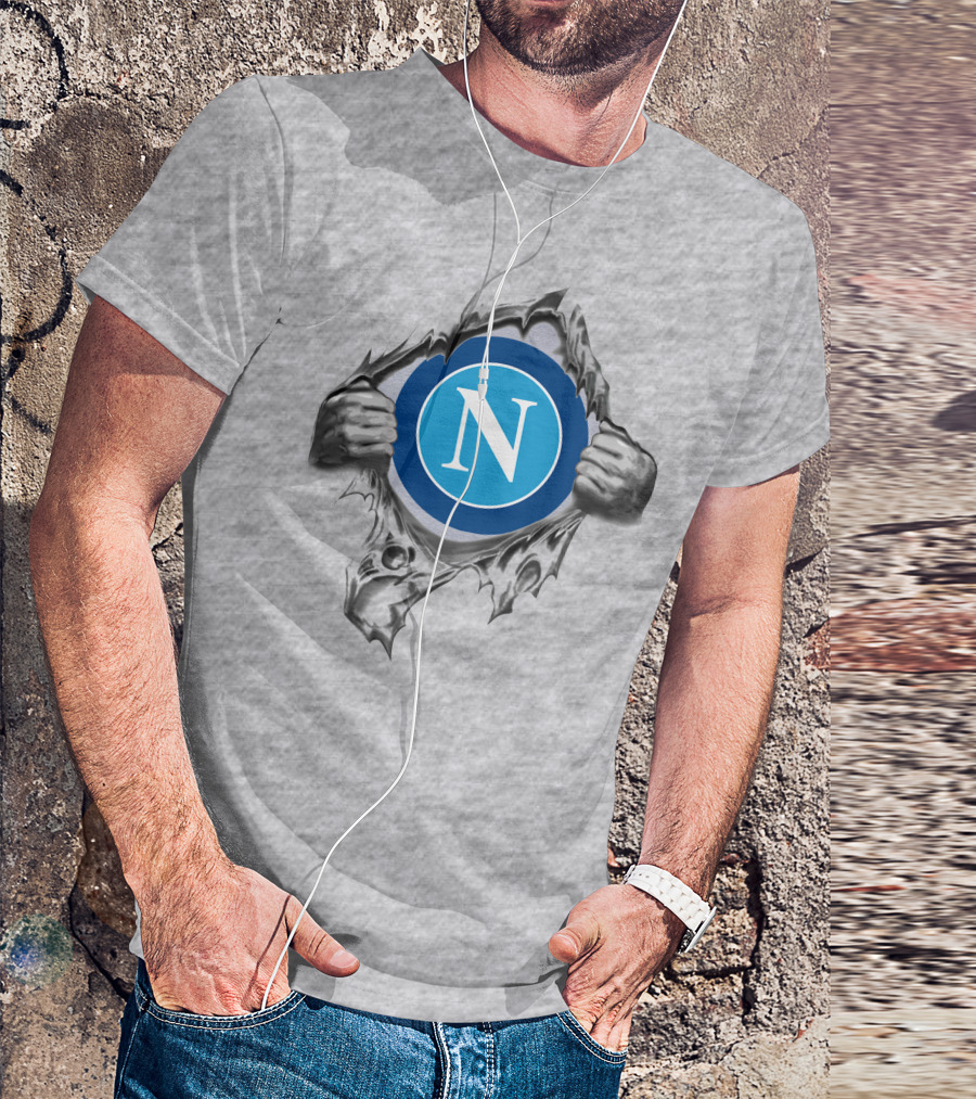 Napoli Super Fan Torn Reveal Logo T-Shirt