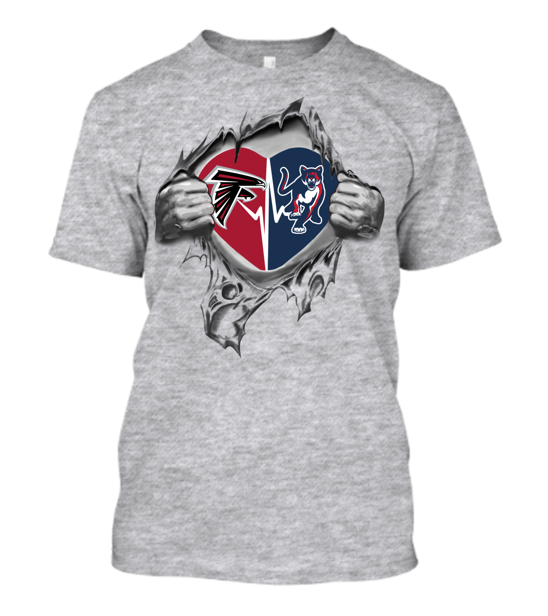 Atlanta Falcons Columbus State Cougars Heart T-Shirt