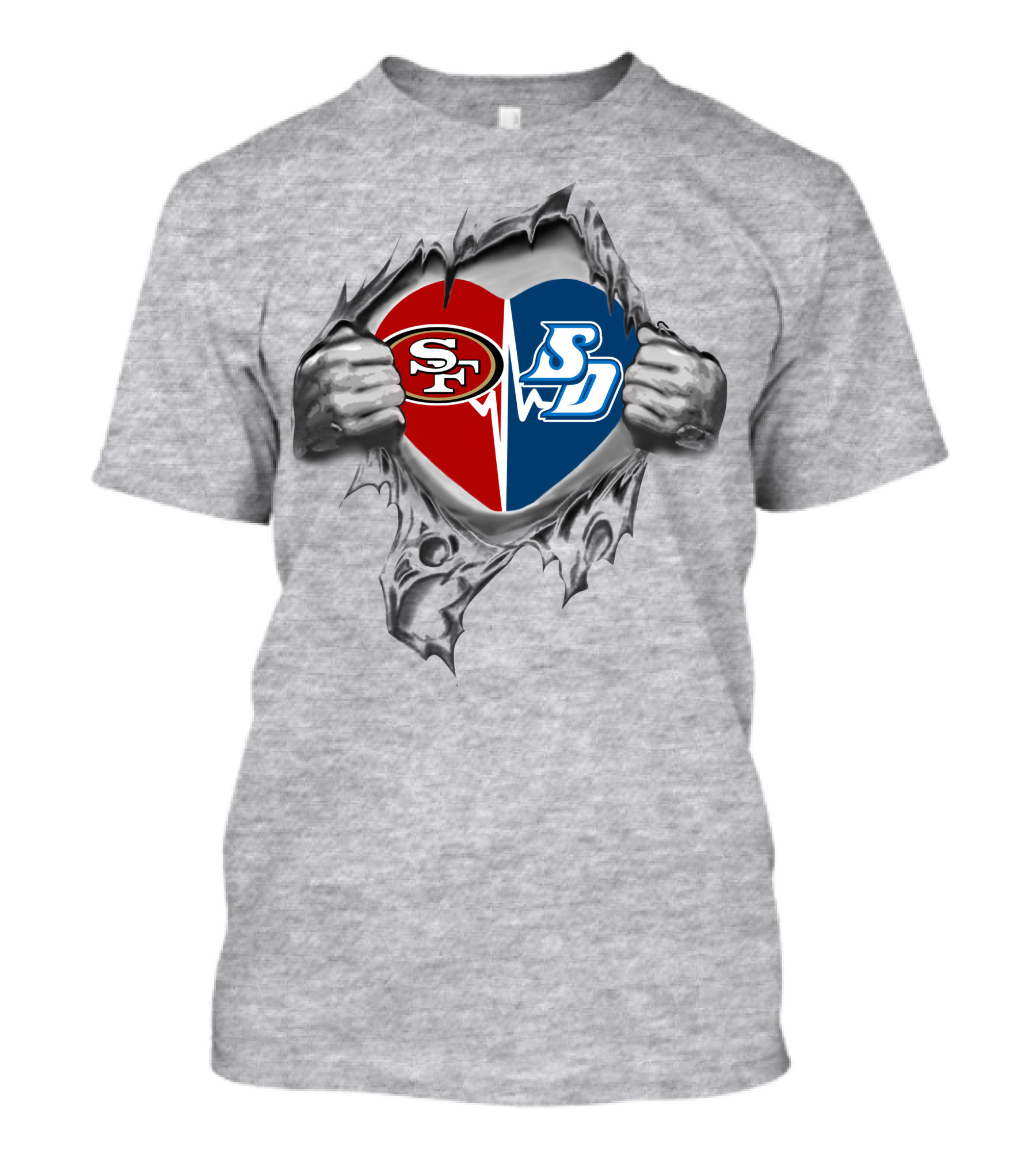 49ers San Diego Toreros Heart T-Shirt