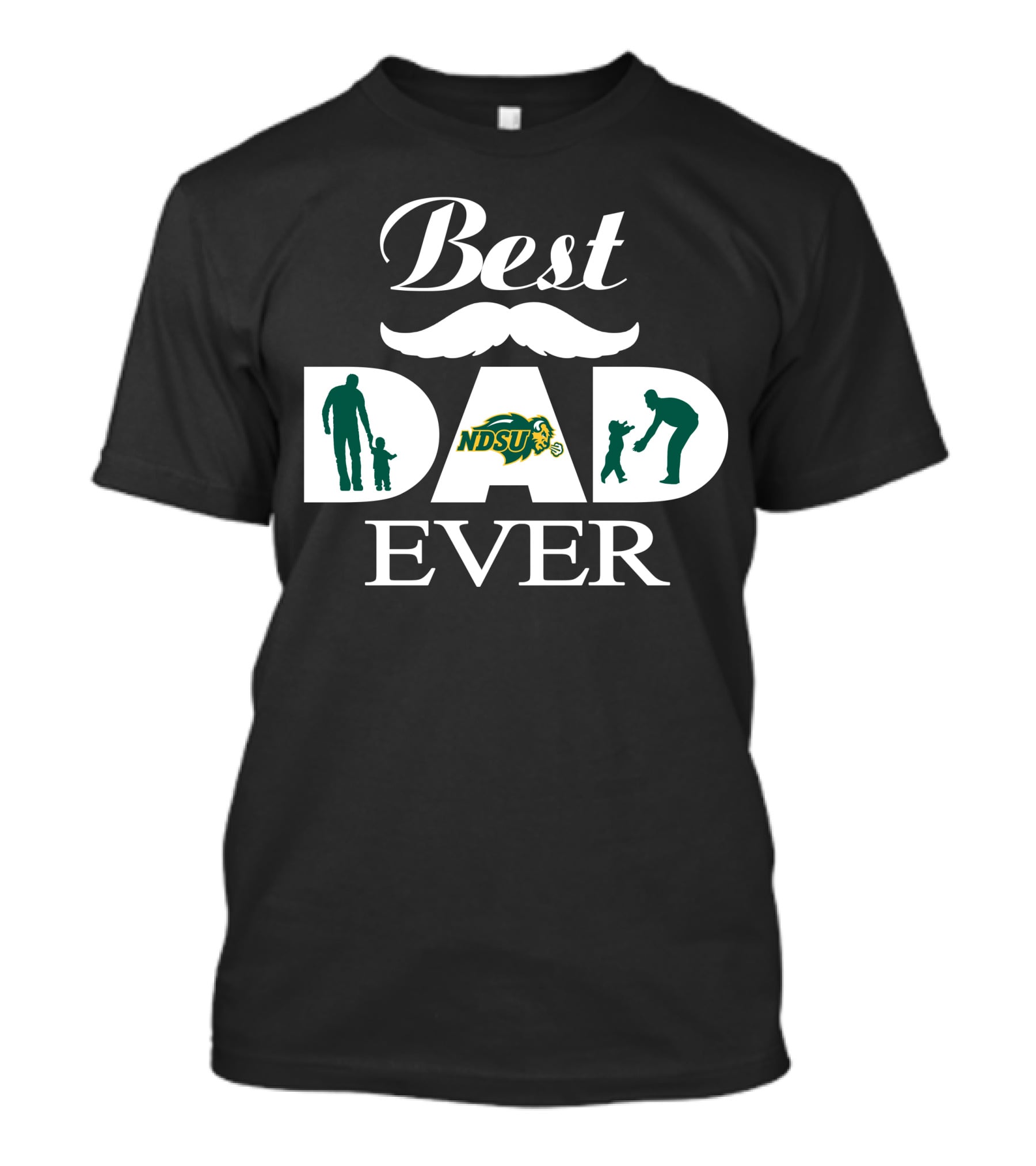Best Dad Ever Ndsu Bison Family Silhouette T-Shirt