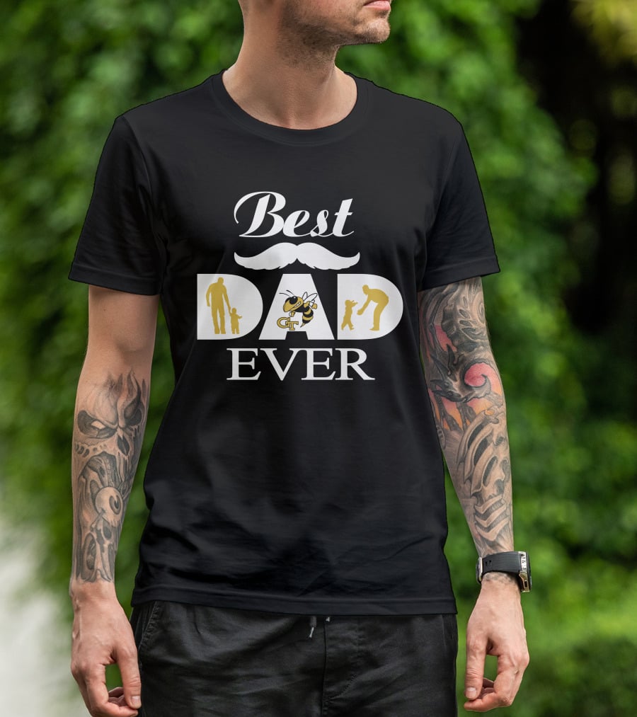 Best Dad Ever Georgia Tech Yellow Jackets T-Shirt
