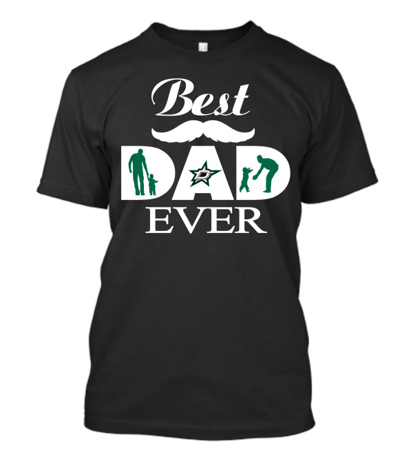 Dallas Stars Best Dad Ever Moustache Star Logo Father And Child T-Shirt