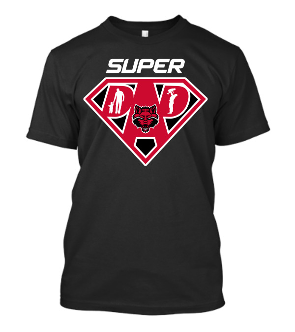 Arkansas State Red Wolves Super Dad Shield T-Shirt