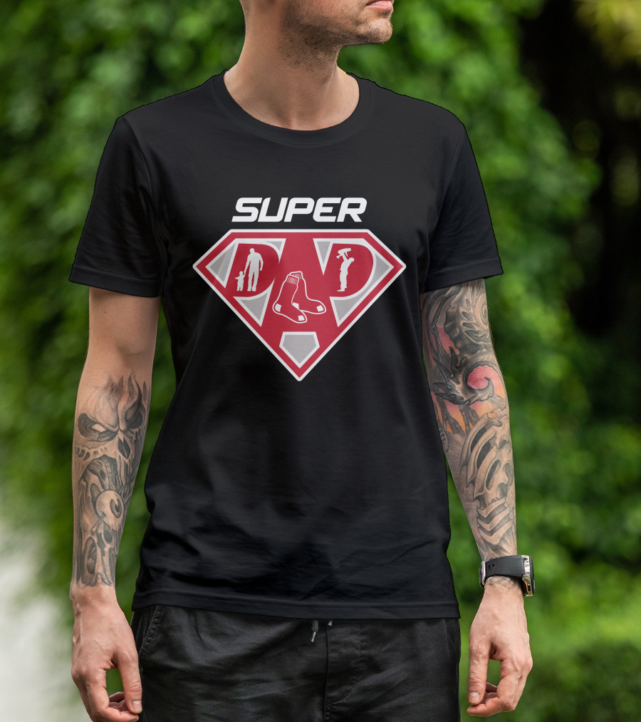 Super Dad Boston Red Sox Sox Logo Symbol T-Shirt