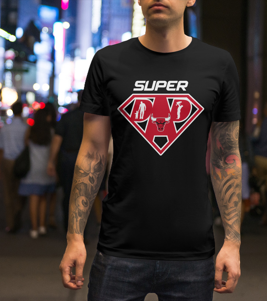 Chicago Bulls Super Dad Diamond T-Shirt