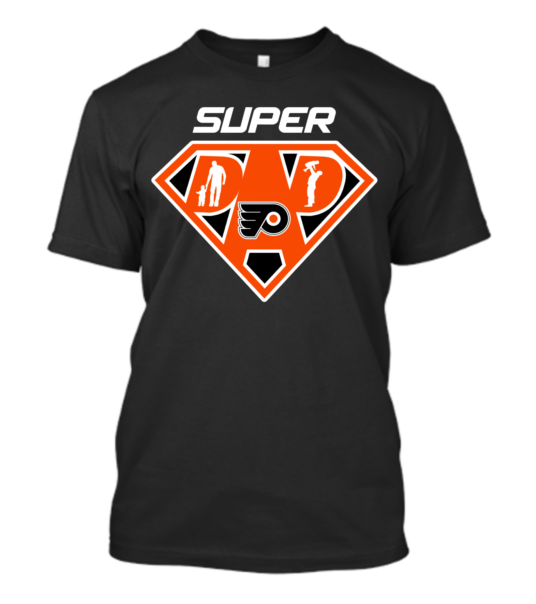 Super Dad Philadelphia Flyers Logo Hero T-Shirt