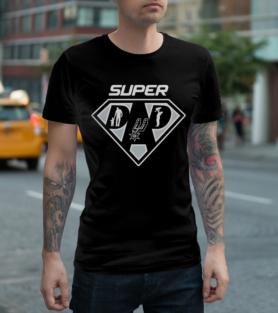 Super Dad San Antonio Spurs Logo Hero T-Shirt