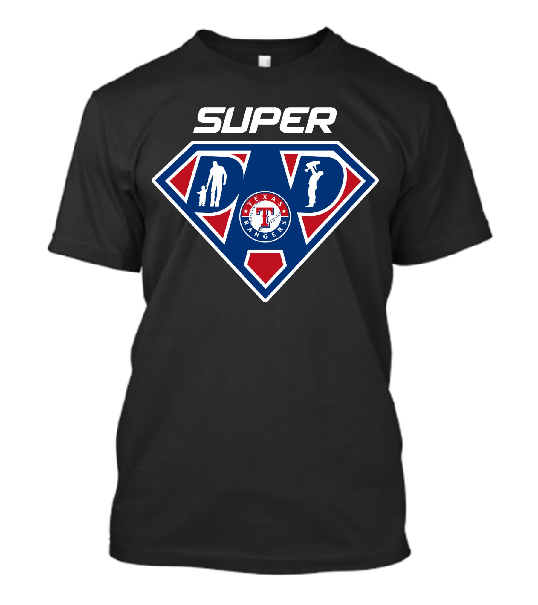 Super Dad Texas Rangers Shield T-Shirt