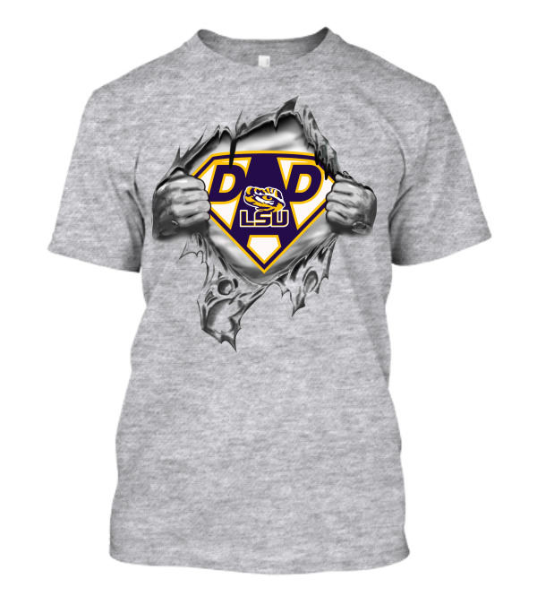 Lsu Tigers Dad Superhero Logo 80S Style T-Shirt