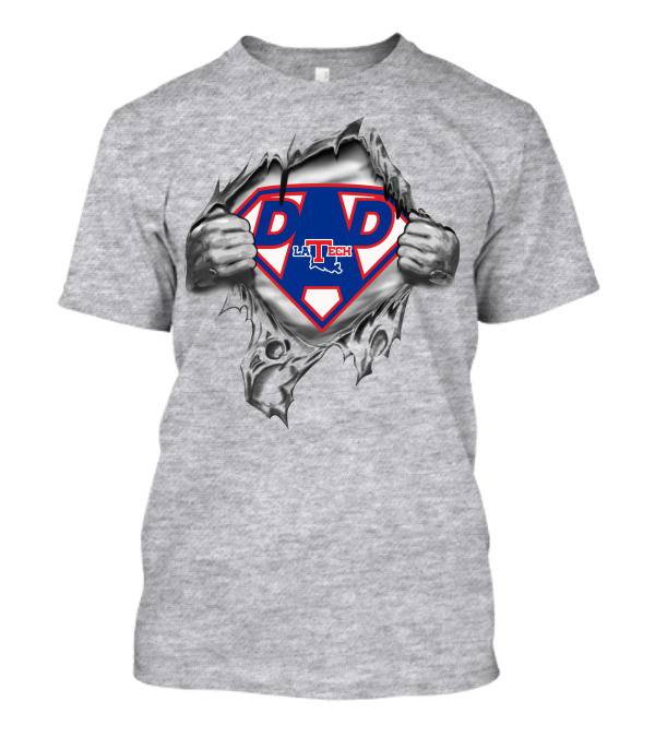 La Tech Bulldogs Super Dad Shield T-Shirt