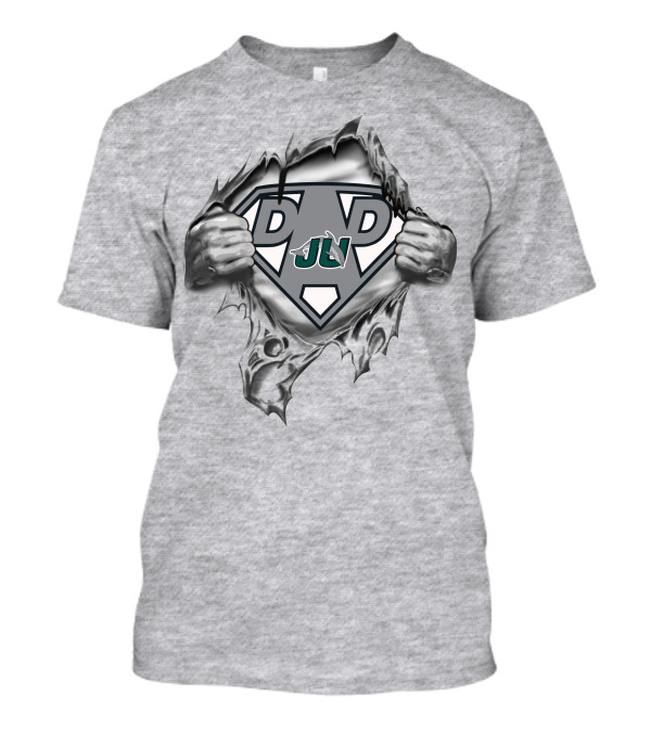 Jacksonville Dolphins Dad Superhero Tear Logo 96 T-Shirt