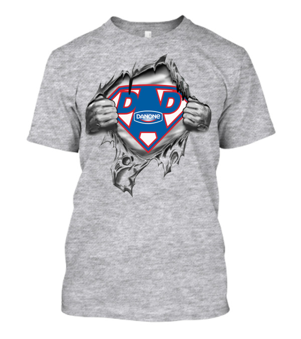 Dad Danone Superhero Logo With Ripped Suit T-Shirt