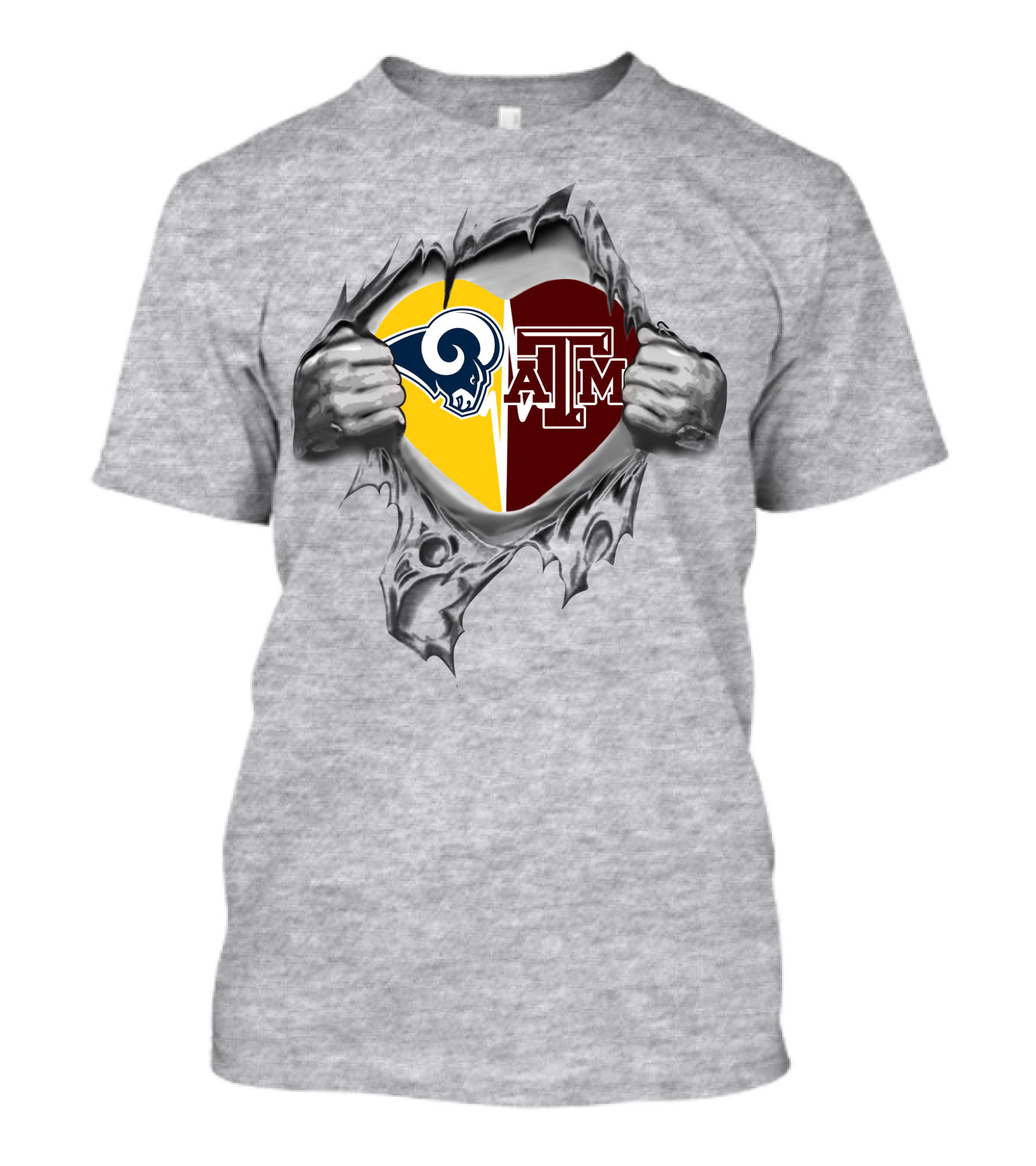 Rams Texas A&M Aggies Heart T-Shirt