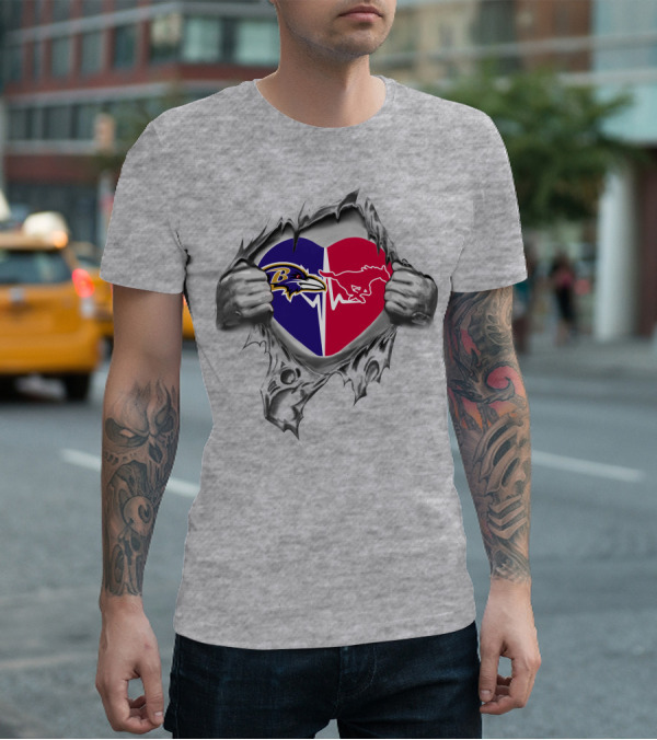 Ravens Smu Mustangs Heart Logo Fans Iconic Symbol T-Shirt