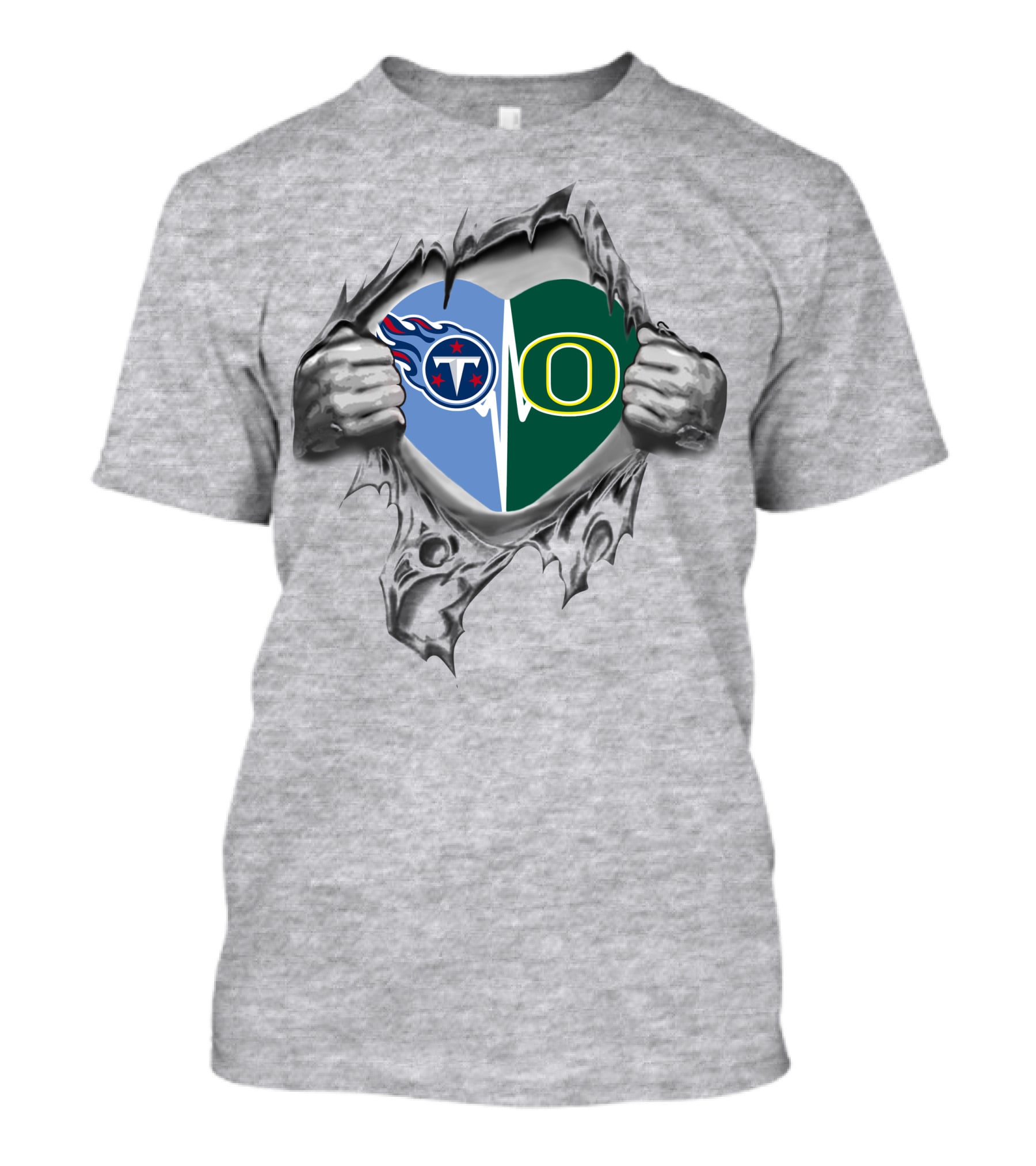 Titans Oregon Ducks Heart T-Shirt