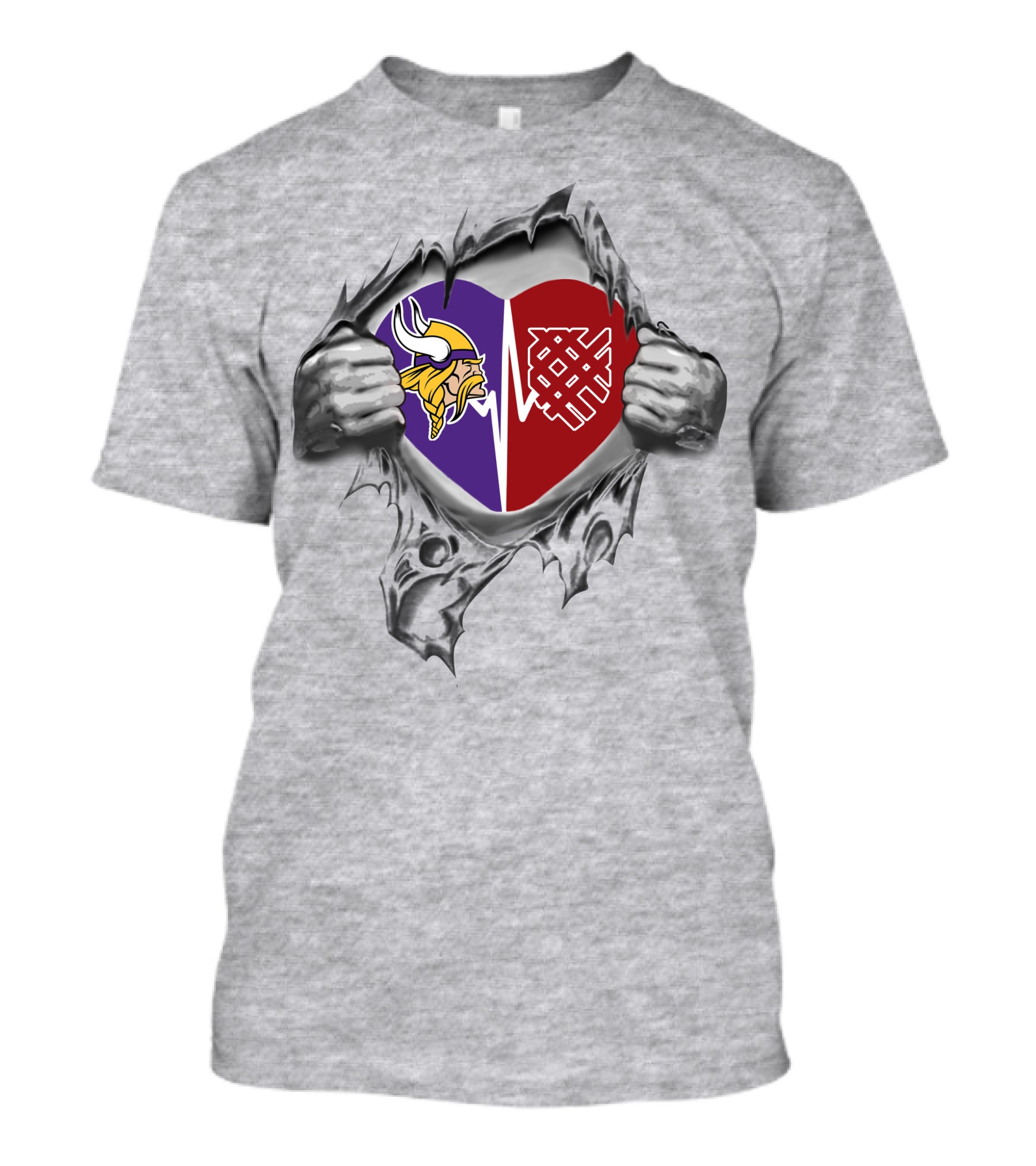 Vikings Macalester Heart Hand Tear T-Shirt