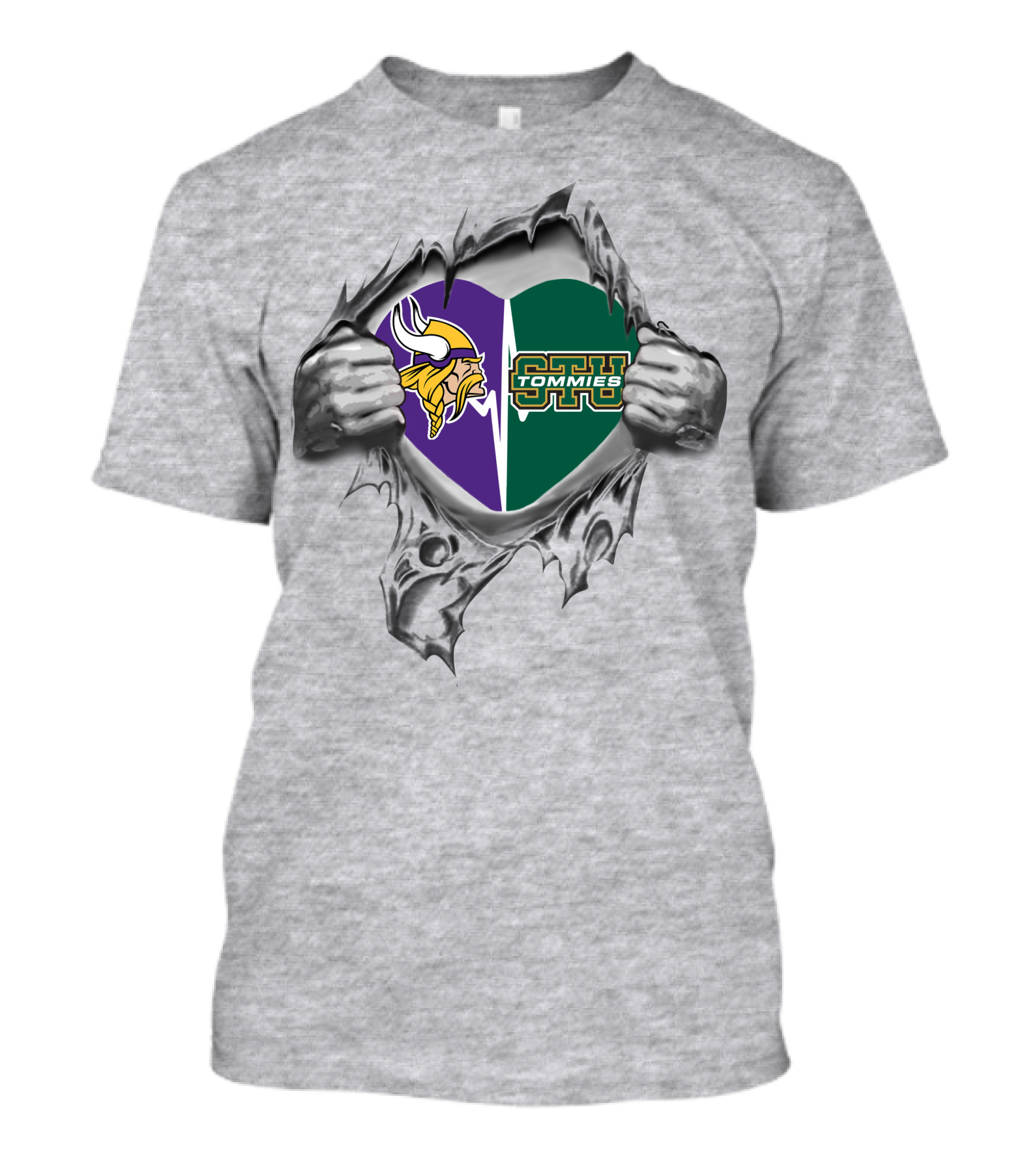 Vikings St Thomas Tommies Heart Logo Combination T-Shirt
