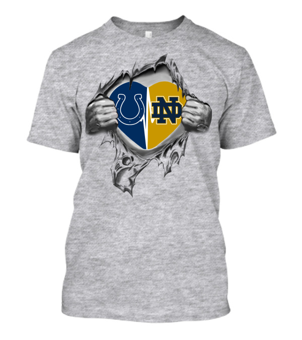 Colts Notre Dame Fighting Irish Heart Icon Dual Allegiance T-Shirt