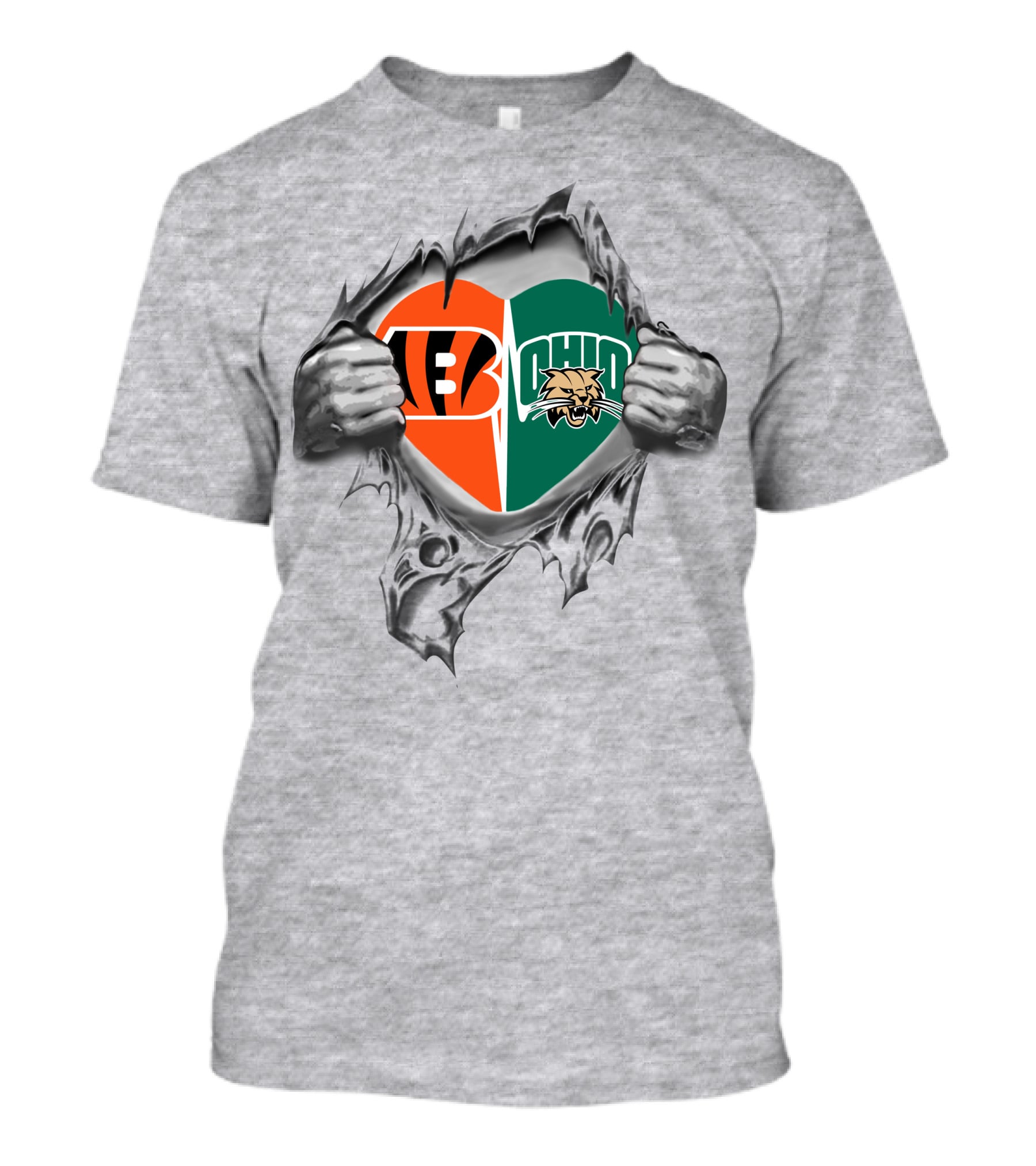 Cincinnati Bengals Ohio Bobcats Heart Design 273 T-Shirt