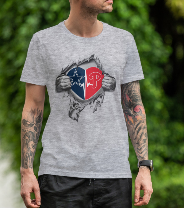 Cowboys Phillies Heartbeat Passion Within T-Shirt