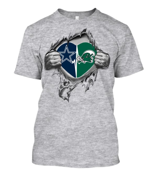 Cowboys Tulane Green Wave Heart Symbol T-Shirt