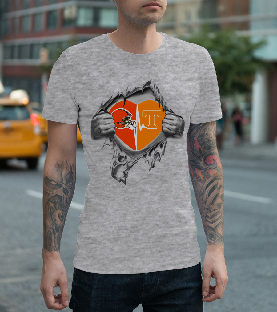 Browns Tennessee Volunteers Heartbeat Passion T-Shirt
