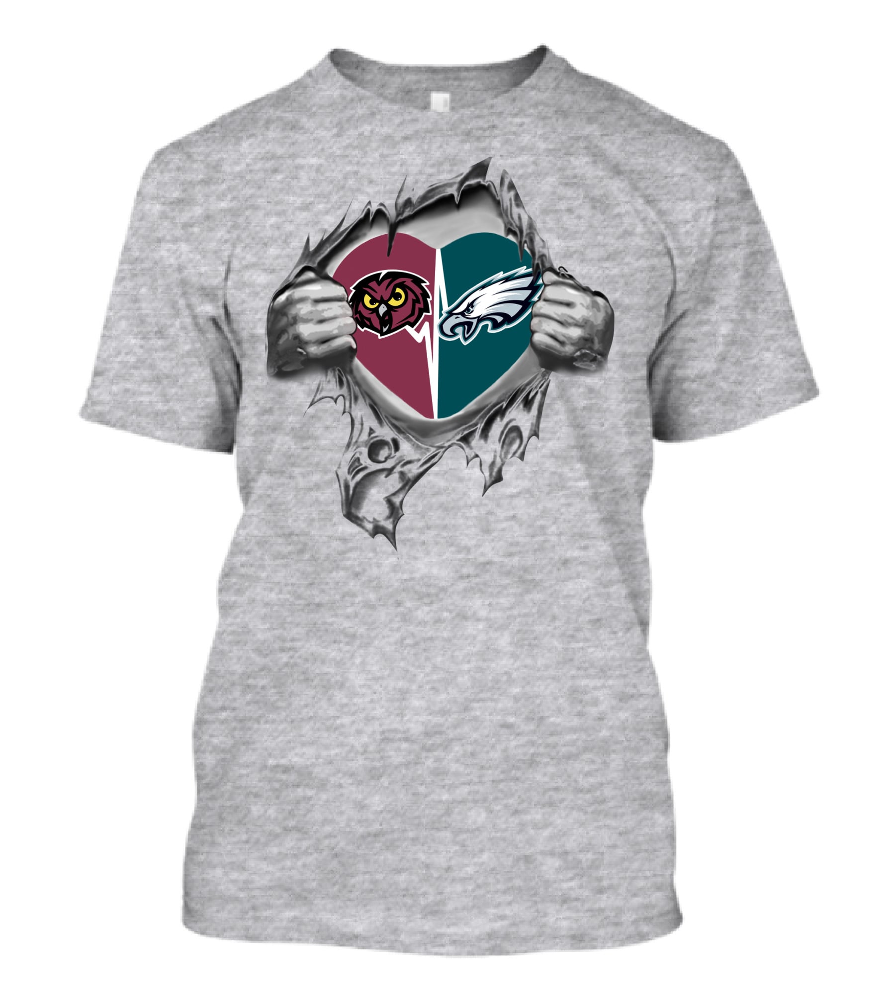 Eagles Temple Owls It's In My Heart Football Fan Loyalty T-Shirt