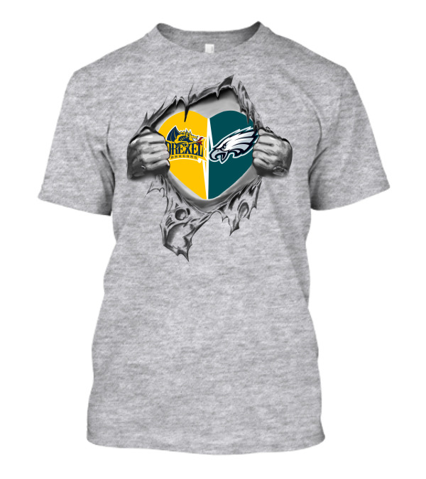 Drexel Dragons And Eagles Heart Combination T-Shirt