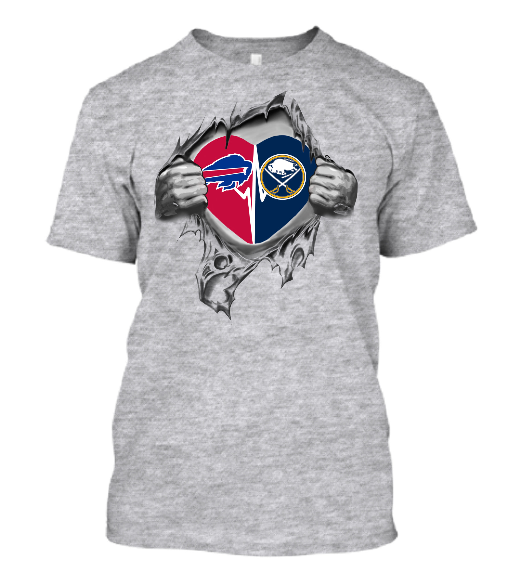 Buffalo Bills Sabres Heartbeat T-Shirt