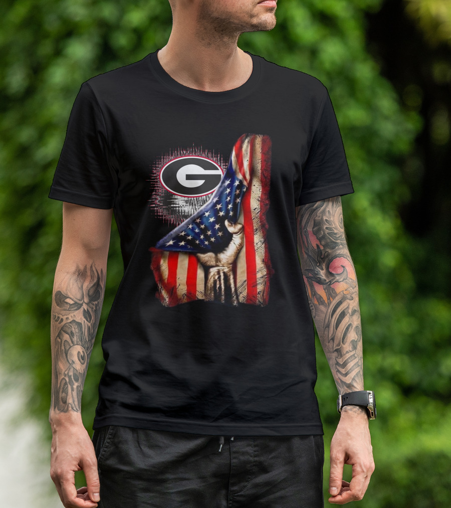 Georgia Bulldogs American Flag G Logo Patriotic T-Shirt