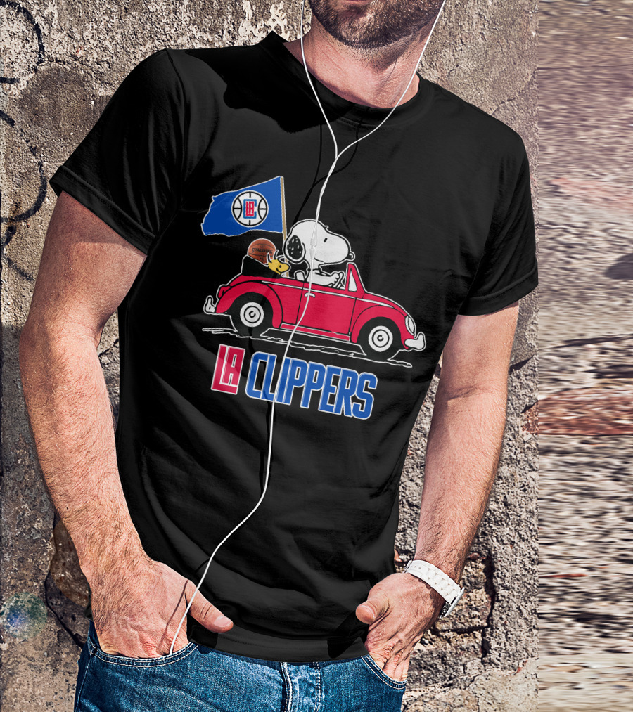 LA Clippers Snoopy Ride Car Basketball Peanuts T-Shirt
