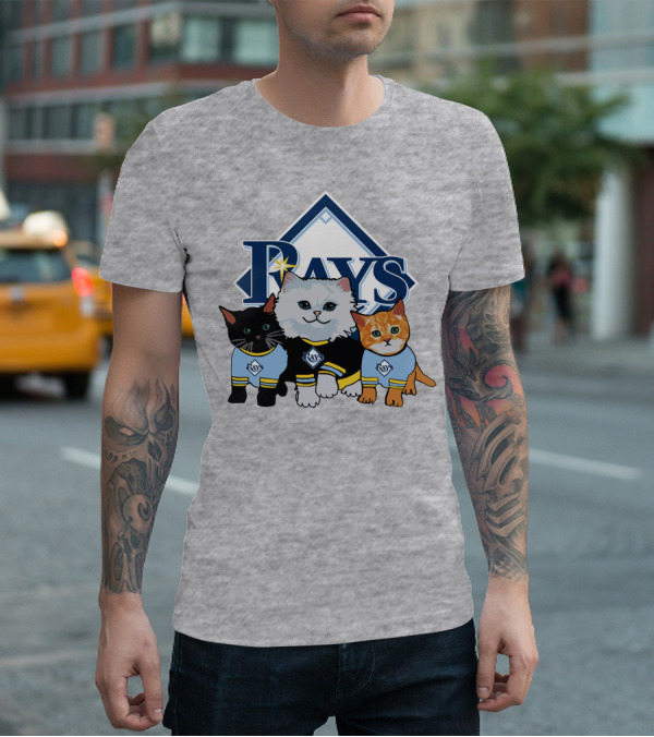 Rays Cats Wearing Team Jerseys Tampa Bay T-Shirt