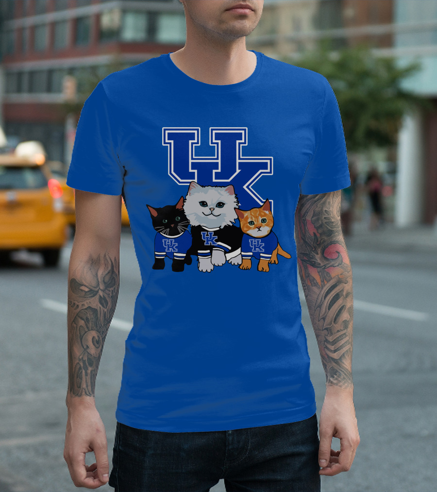 Kentucky Wildcats UK Logo Cats in Team Sweaters T-Shirt