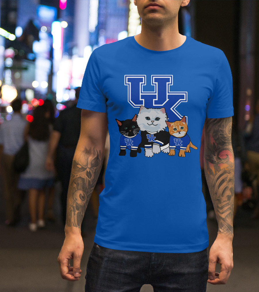 Kentucky Wildcats UK Logo Cats In Team Sweaters T-Shirt