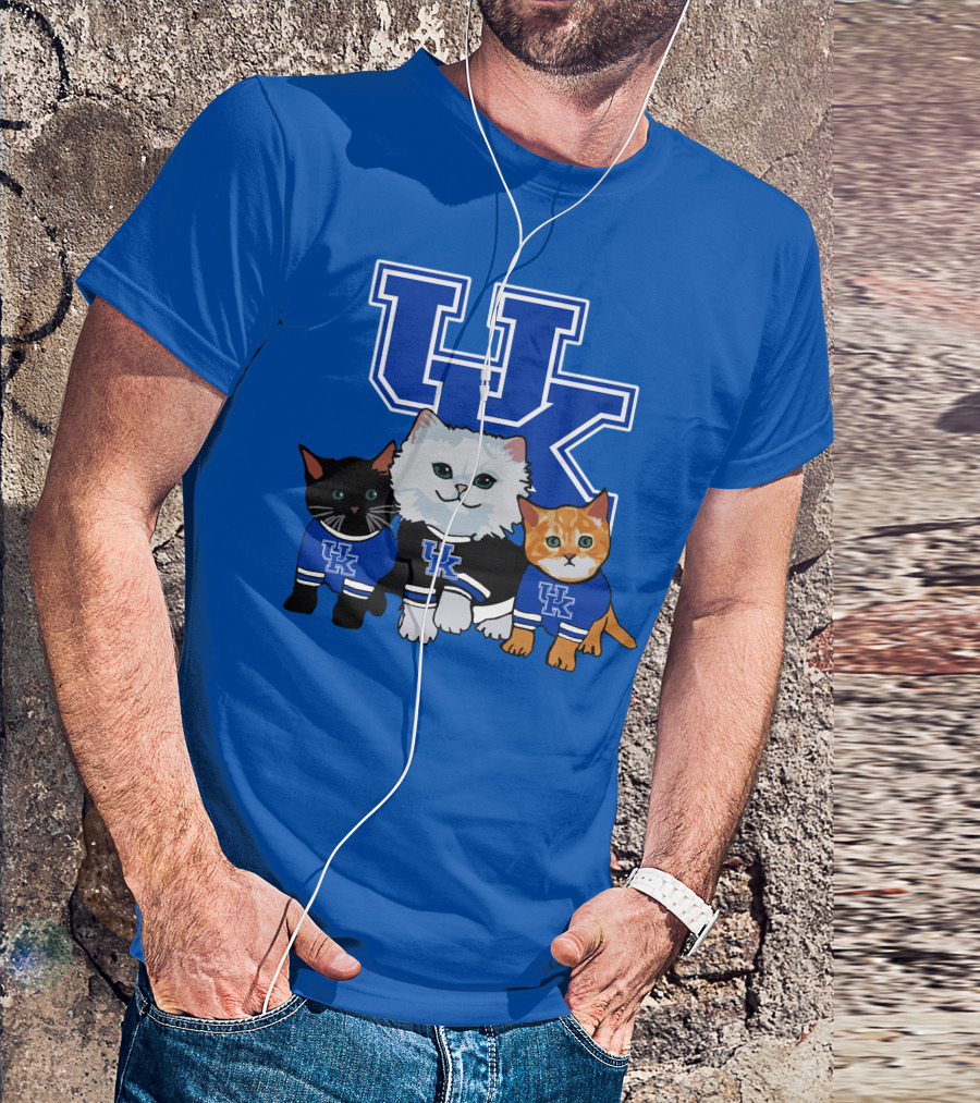 Kentucky Wildcats UK Logo Cats In Team Sweaters T-Shirt