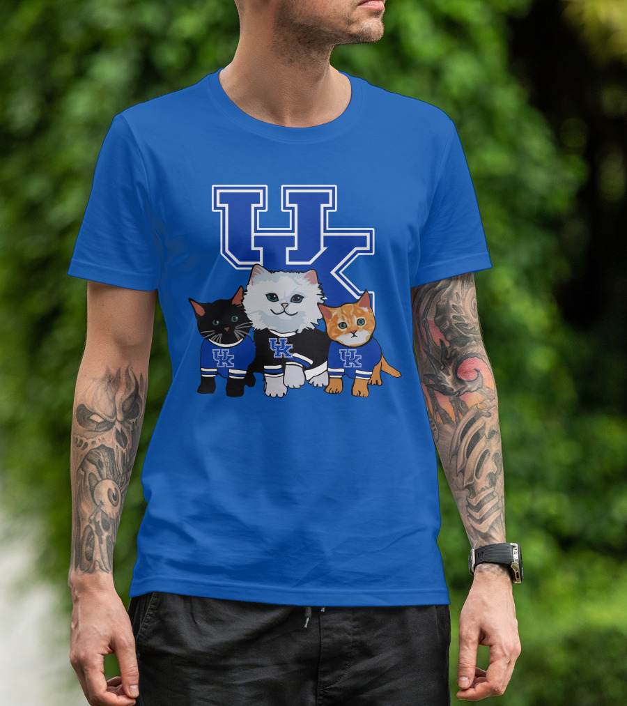 Kentucky Wildcats UK Logo Cats In Team Sweaters T-Shirt