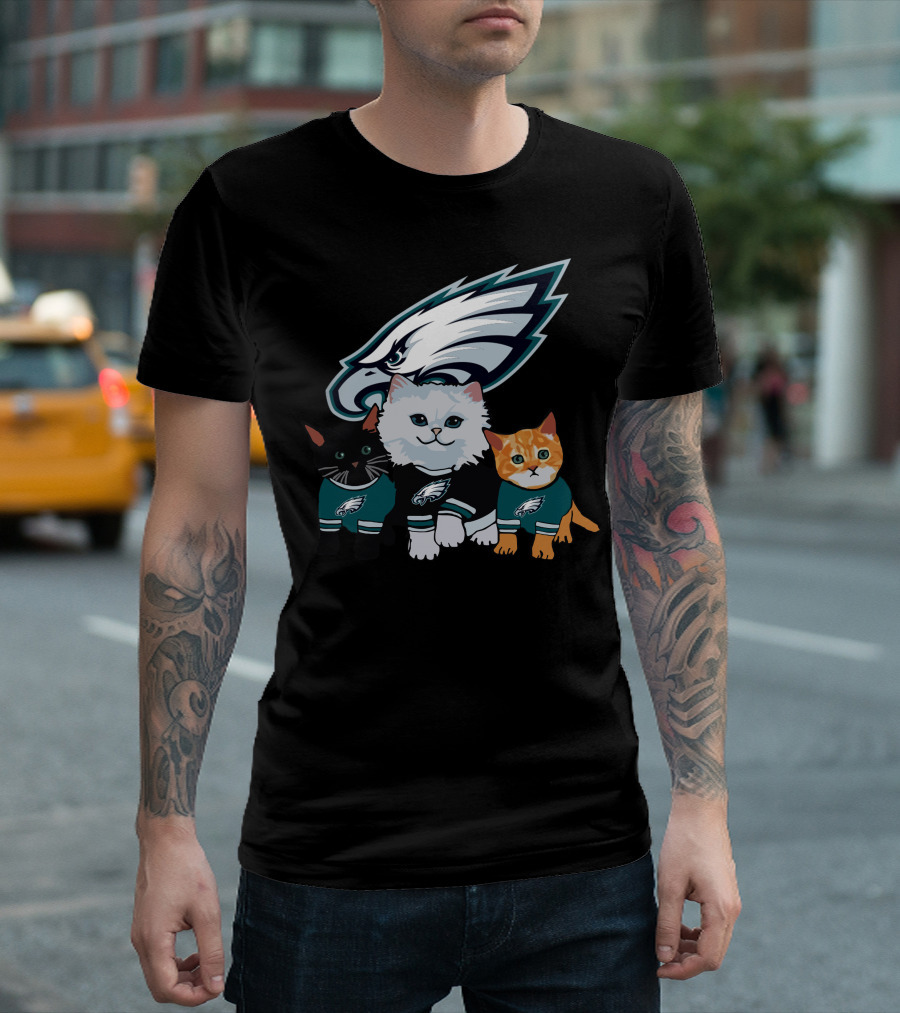 Philadelphia Eagles Cats with Team T-Shirt